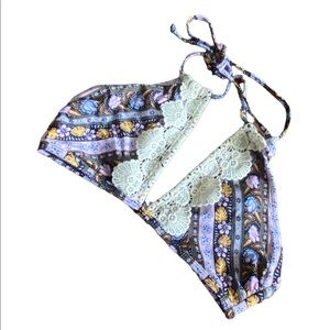 {Rue 21} Halter floral/lace Bikini Top